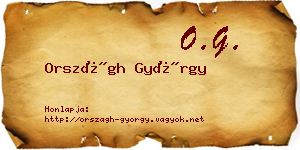 Országh György névjegykártya