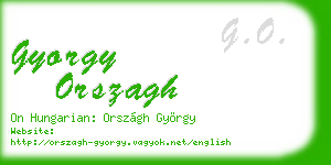 gyorgy orszagh business card